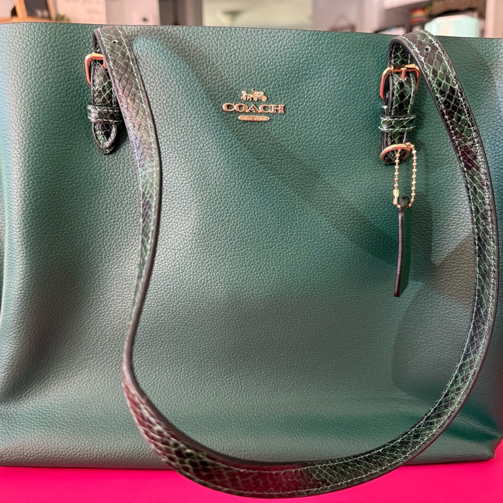Coach Forest Green Leather Tote